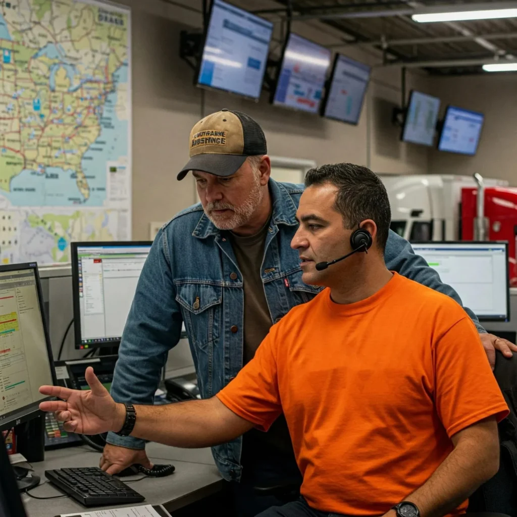 a carrier helping a driver