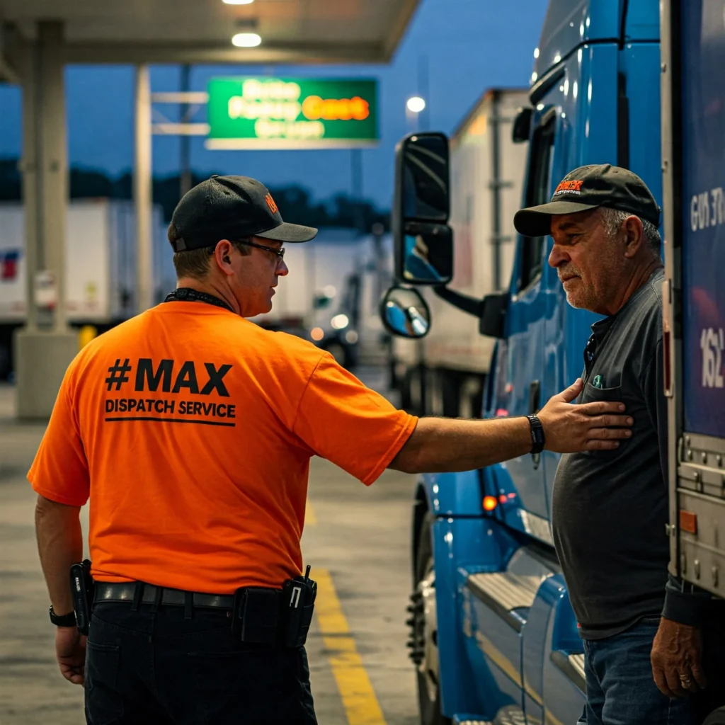 a dispatcher helping old man carrier