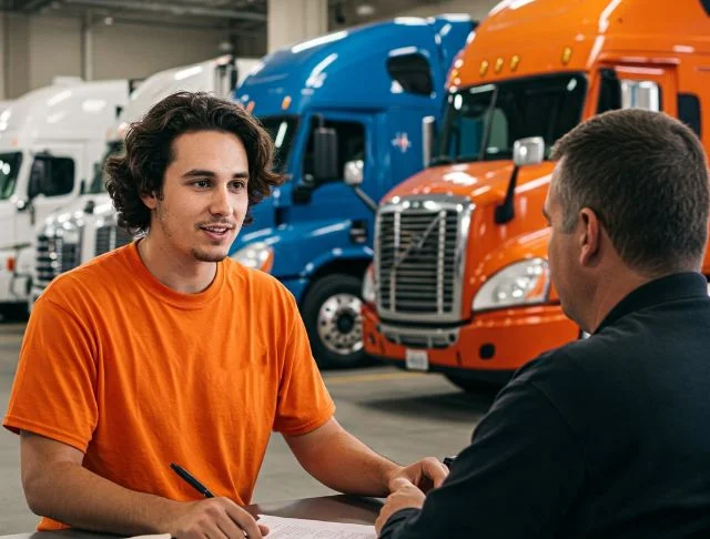 truck dispatcher talking with driver