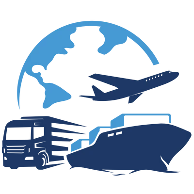 a png image with a airplane, truck and ship
