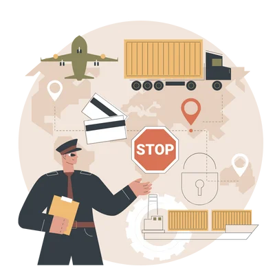 a man checking the shipping process in an animated image