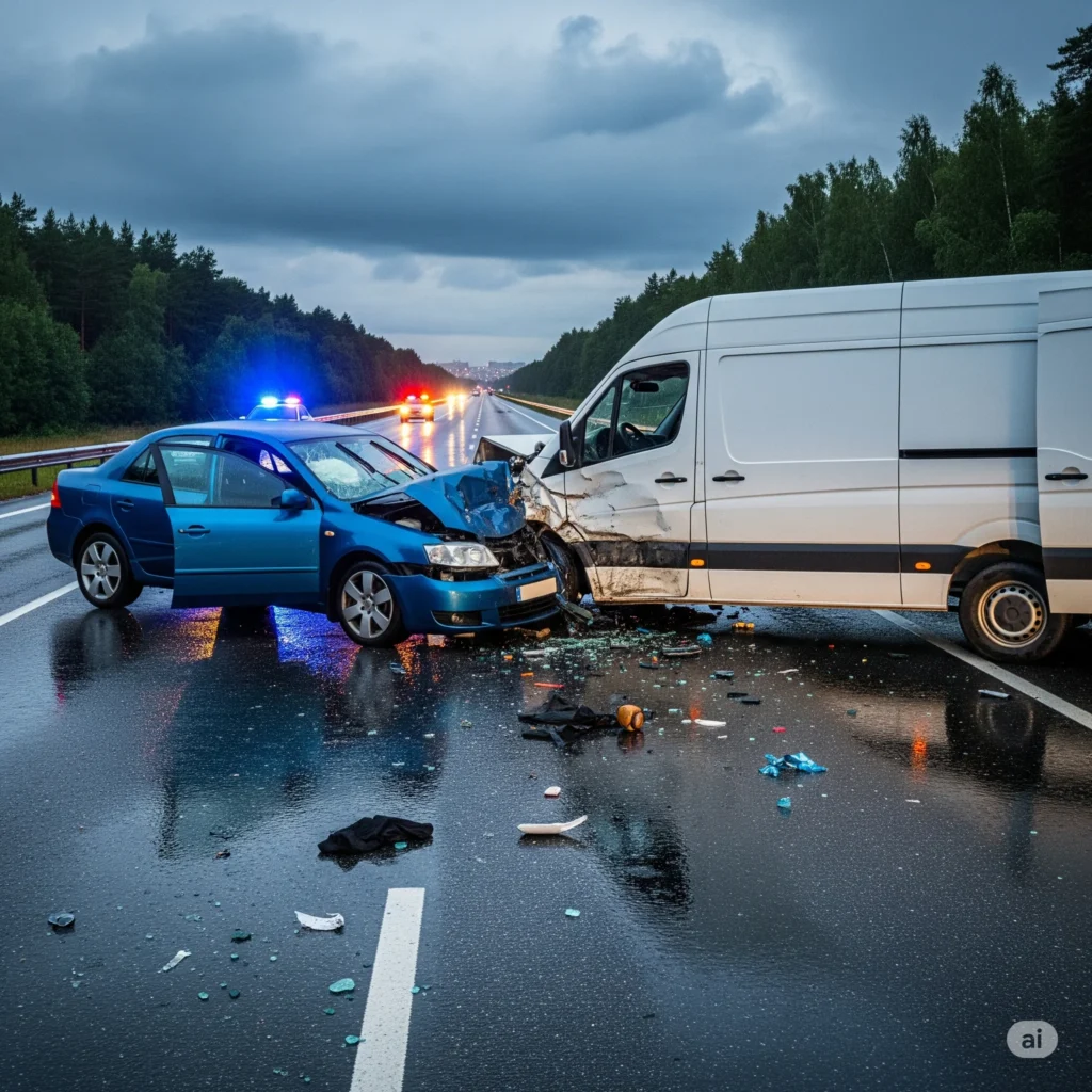 van and car accident