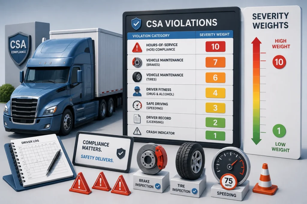 Common CSA Violations and Their Severity Weights